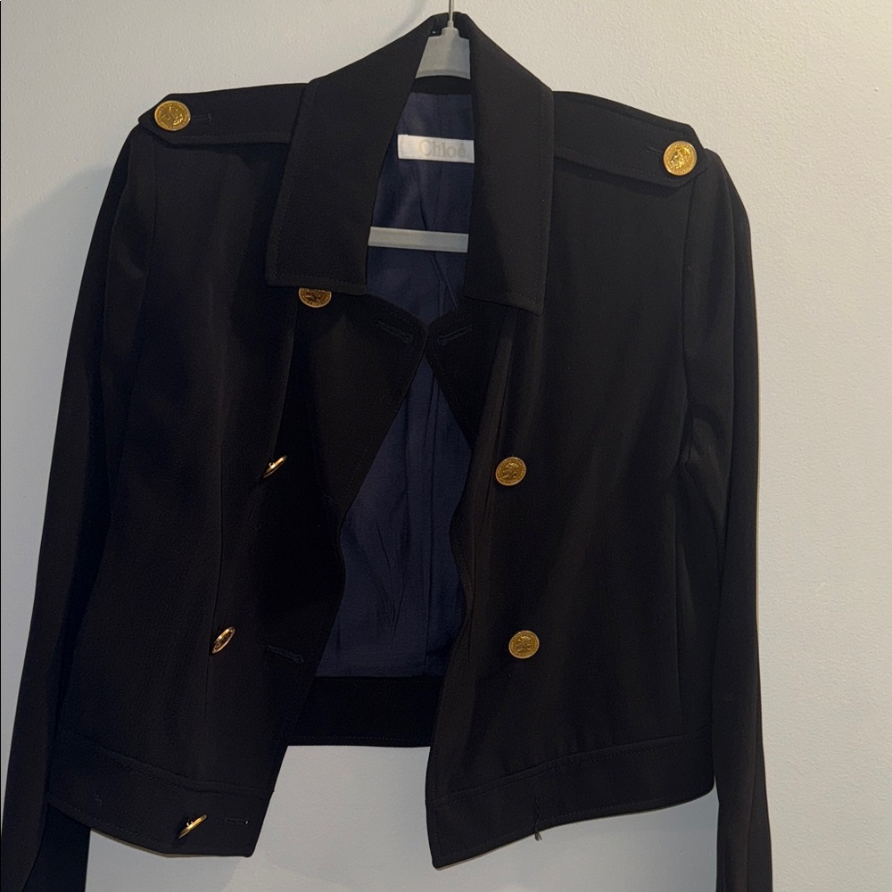 Chloe Black Blazer with Gold Buttons